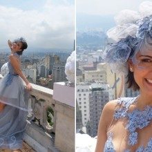 O vestido de noiva azul de Patrícia (Maria Casadevall) em Amor à Vida