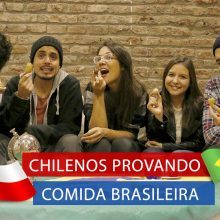 Chilenos provando Comida Brasileira